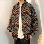 Loose Autumn And Winter Japanese-style Retro Ethnic Style Couple Long Sleeve Shirt