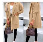 Lapel Button Pocket Women's Plush Coat