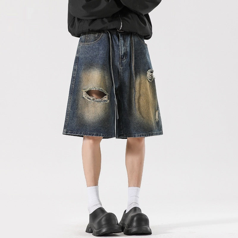 American High Street Make Old Ripped Jeans