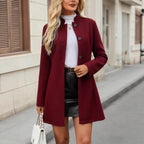 Fashionable Elegant Collar Button A- Swing Long Sleeve Slim Jacket