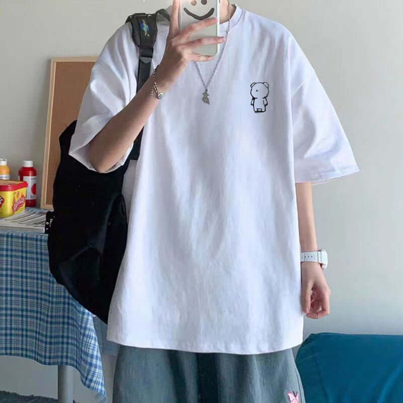 Cotton Short Sleeve Plus Size Loose Round Neck