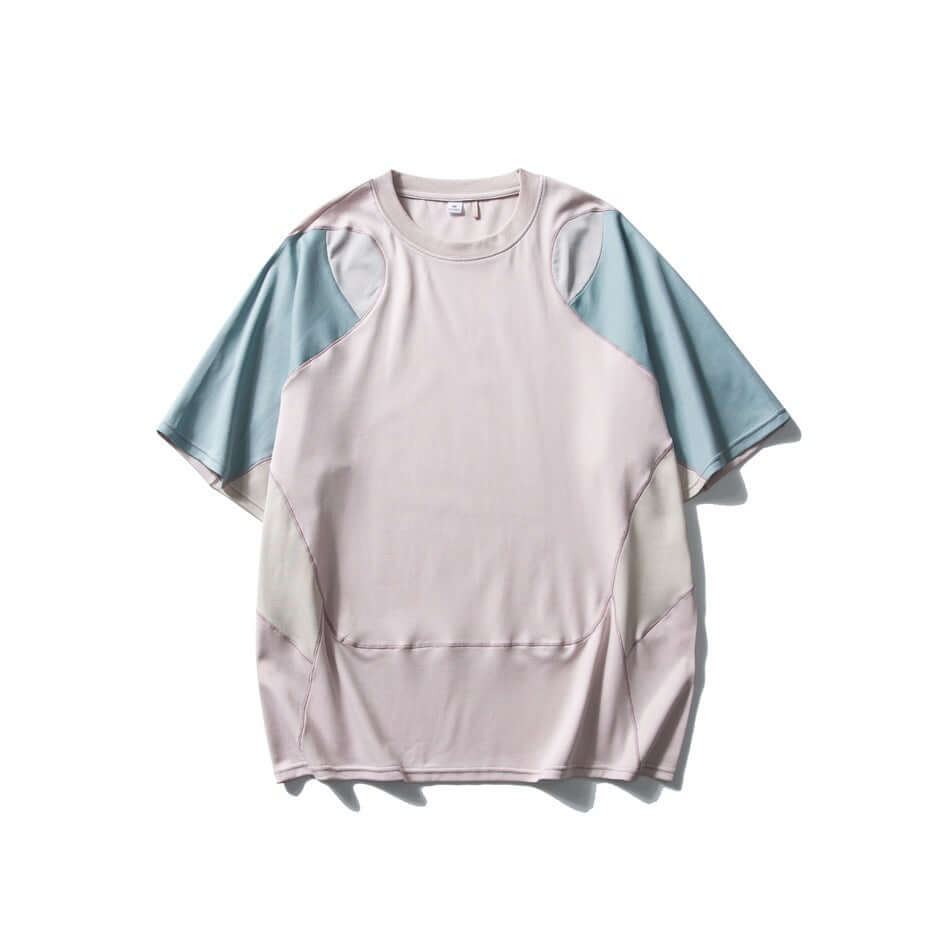 Men's Patchwork Contrast Color Sports T-Shirt | Trendy Fit