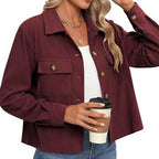 Short Corduroy Button Navel Jacket Short Coat Cross Border