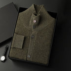 Men's Cashmere Cardigan Stand Collar Simple Urban Outerwear