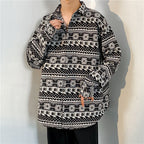 Loose Autumn And Winter Japanese-style Retro Ethnic Style Couple Long Sleeve Shirt