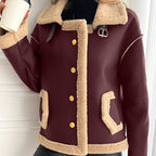 Women's Lamb Wool Locomotive Style Thick Coat