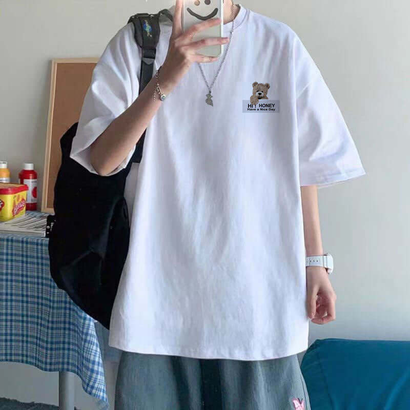 Cotton Short Sleeve Plus Size Loose Round Neck