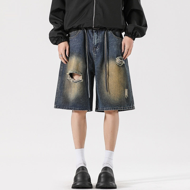 American High Street Make Old Ripped Jeans