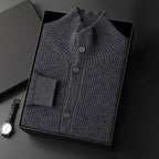 Men's Cashmere Cardigan Stand Collar Simple Urban Outerwear