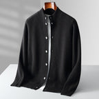 Pure Wool Men's Stand Collar Simple Sweater