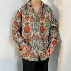 Loose Autumn And Winter Japanese-style Retro Ethnic Style Couple Long Sleeve Shirt