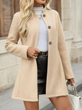 Fashionable Elegant Collar Button A- Swing Long Sleeve Slim Jacket