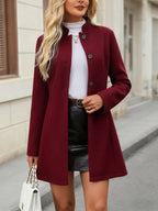 Fashionable Elegant Collar Button A- Swing Long Sleeve Slim Jacket