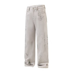 American Street Hip Hop Tie-dyed Washed Jeans Men