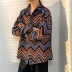 Loose Autumn And Winter Japanese-style Retro Ethnic Style Couple Long Sleeve Shirt