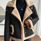 Women's Lamb Wool Locomotive Style Thick Coat