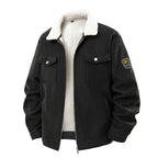 Fleece-lined Fashionable Lapel Workwear Lambswool Men's Coat
