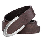 Men's Leather Smooth Buckle First Layer Cowhide Belt